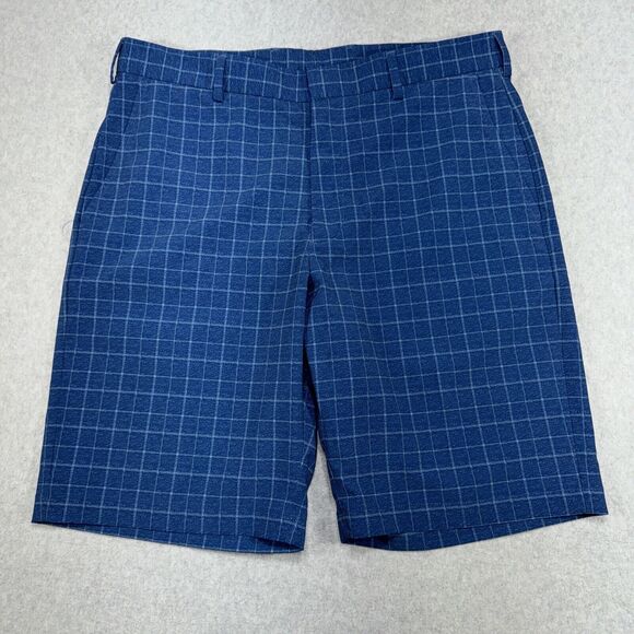 Walter Hagen Shorts Mens Size 34x10 Blue‎ Golf Polo Check Stretch Athleisure - Picture 1 of 9